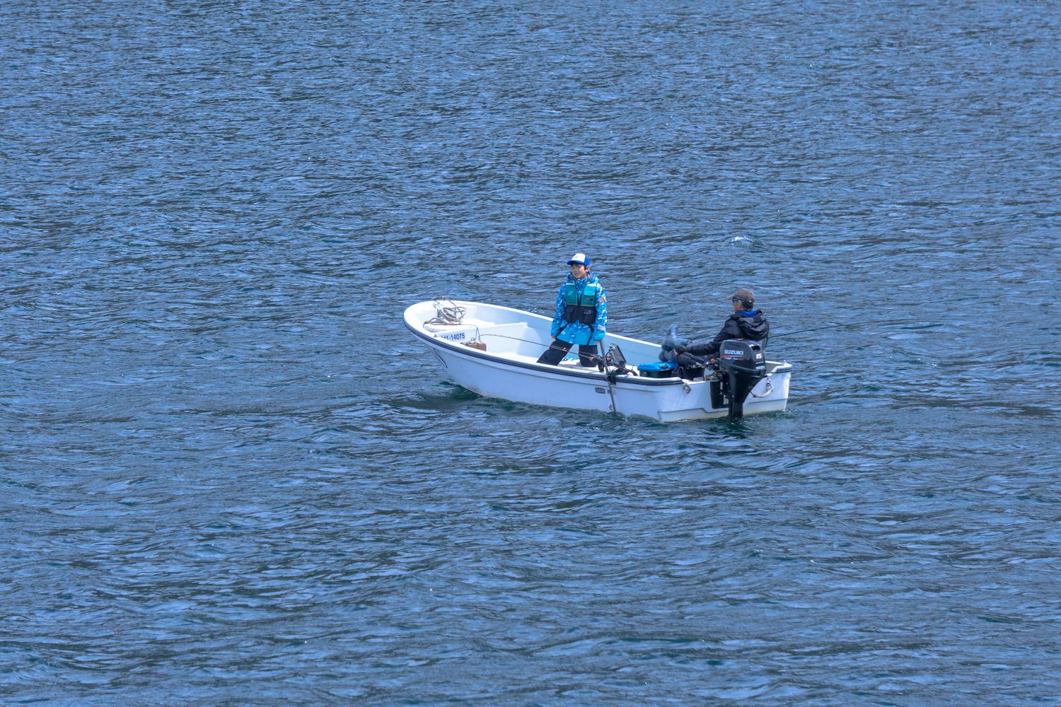 Anglers fishing from a boat